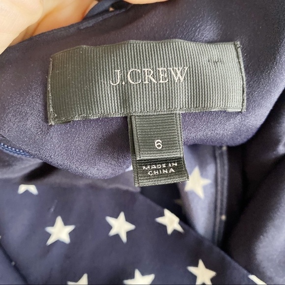 J. Crew Navy White Stars Print Tie Back Cropped Wide Leg Jumpsuit Size 6 - Picture 6 of 6